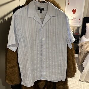 Banana Republic Light Blue Striped Casual Shirt